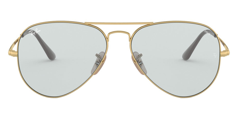 Ray-Ban® Aviator Metal Ii RB3689 RB3689 001/GD 58 - Arista with Clear Gradient Blue lenses Sunglasses