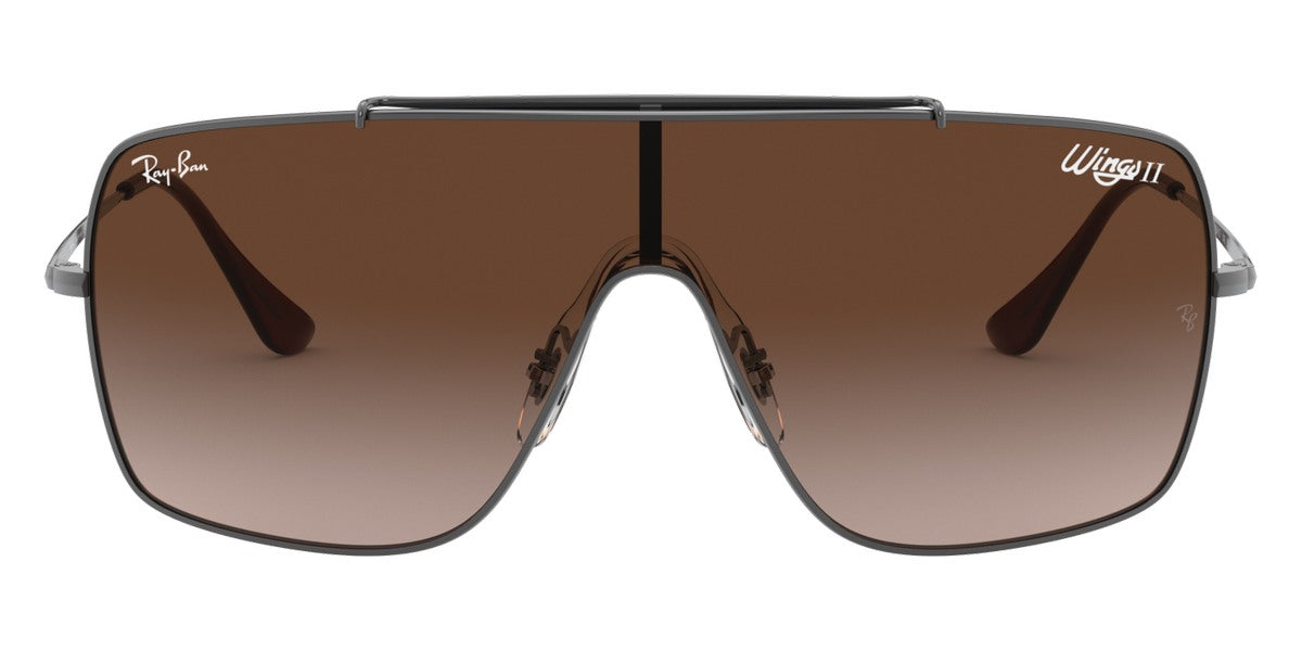 Ray-Ban® Wings Ii RB3697 RB3697 004/13 35 - Gunmetal with Brown Gradient Dark Brown lenses Sunglasses