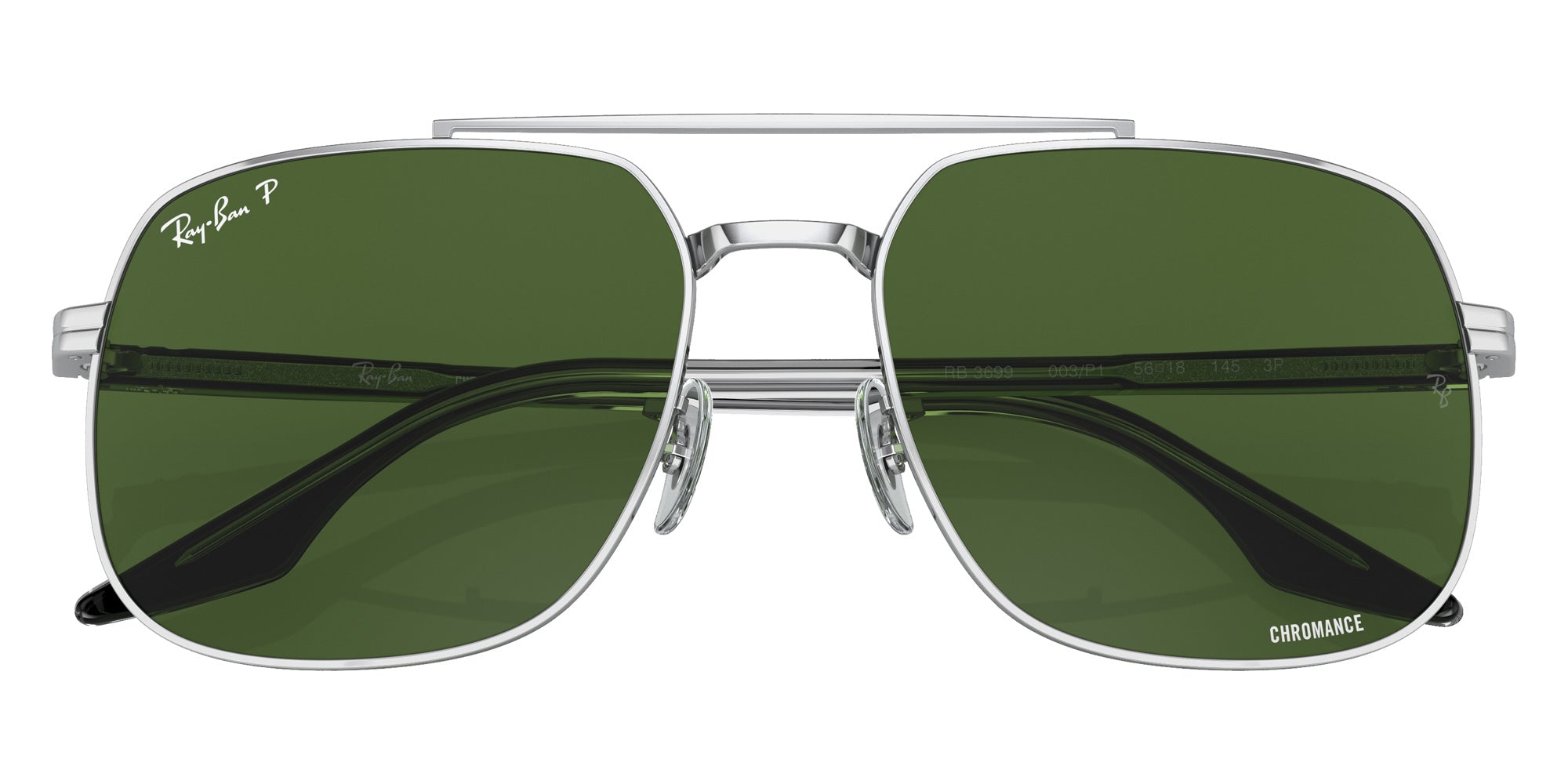Ray-Ban® RB3699 RB3699 003/P1 59 Sunglasses - Black On Transparent