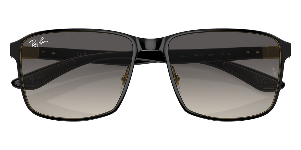 Ray-Ban® RB3721 RB3721 187/11 59 Sunglasses - Black On Gold