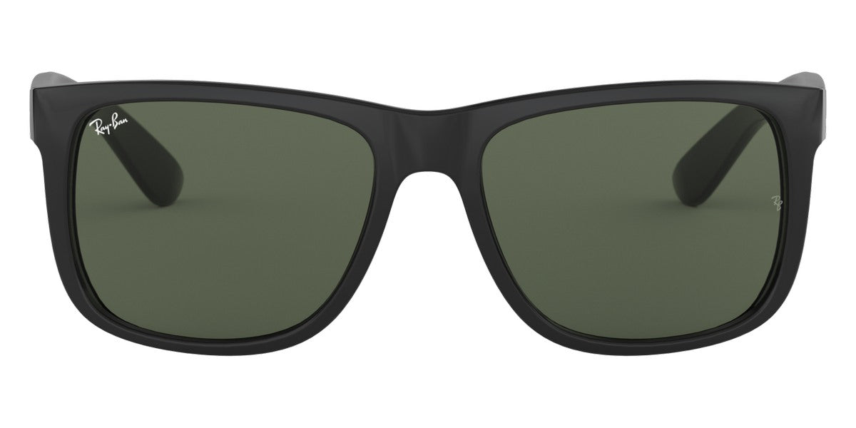 Ray-Ban® Justin RB4165 RB4165 854/7Z 55 - Rubber Brown On Gray with Light Gray Gradient Green lenses Sunglasses