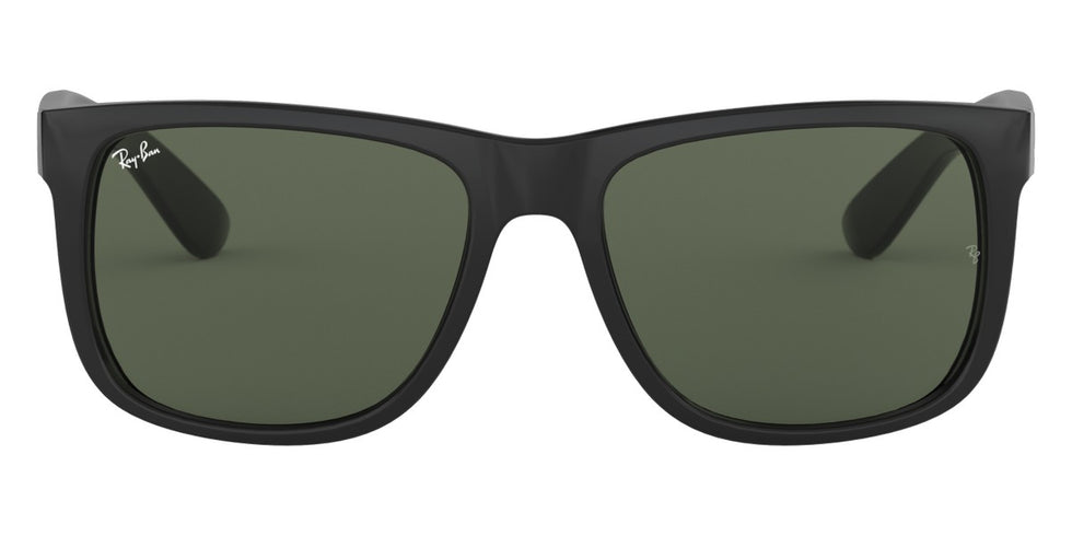 Ray-Ban® Justin RB4165 RB4165 854/7Z 55 - Rubber Brown On Gray with Light Gray Gradient Green lenses Sunglasses