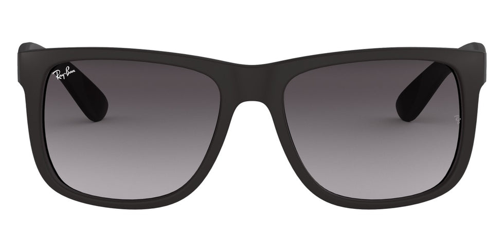 Ray-Ban® Justin RB4165 RB4165 854/7Z 51 - Rubber Brown On Gray with Light Gray Gradient Green lenses Sunglasses