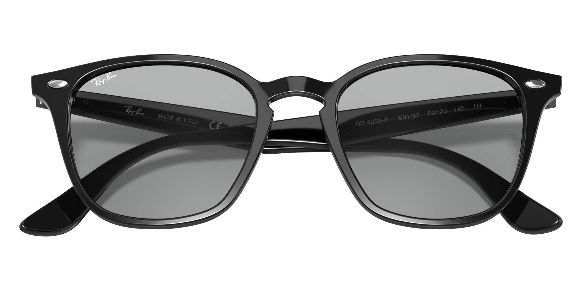 Ray-Ban® RB4258F RB4258F 601/87 52 Sunglasses - Shiny Black