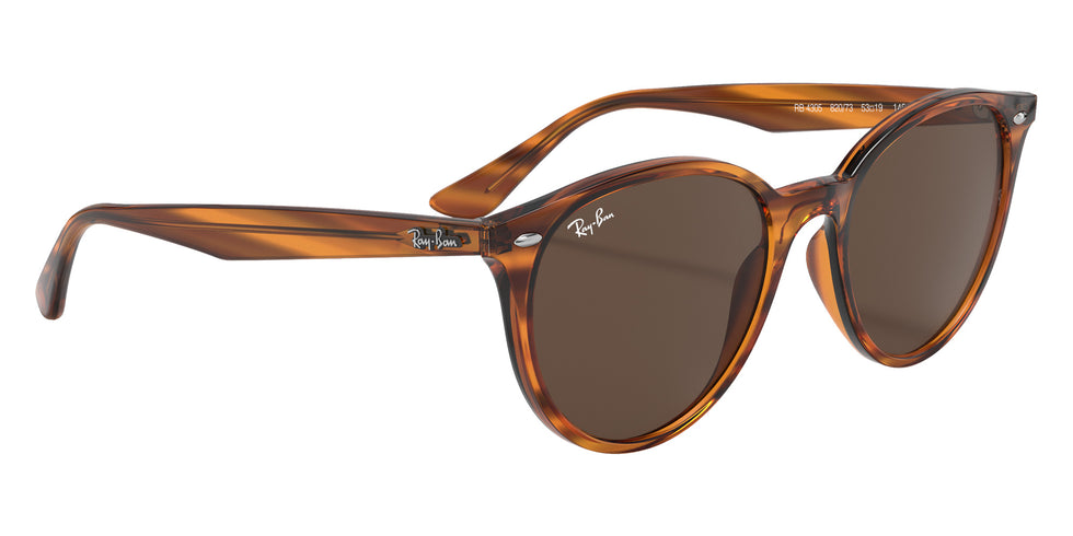 Ray-Ban® RB4305 RB4305 820/73 53 Sunglasses - Striped Red Havana