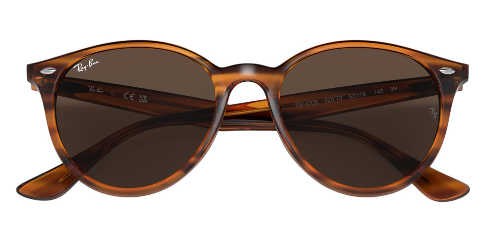 Ray-Ban® RB4305 RB4305 820/73 53 Sunglasses - Striped Red Havana