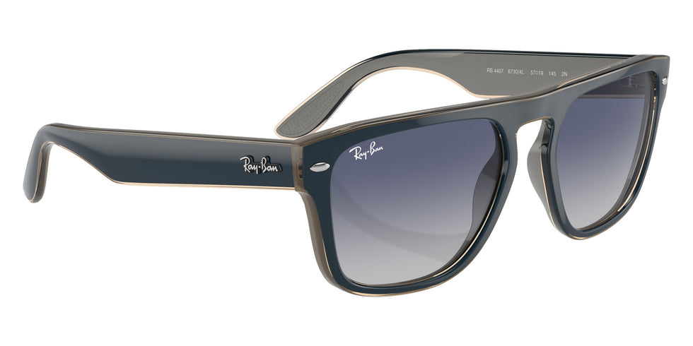 Ray-Ban® RB4407 RB4407 67304L 57 Sunglasses - Blue/Gray/Transparent Light Brown