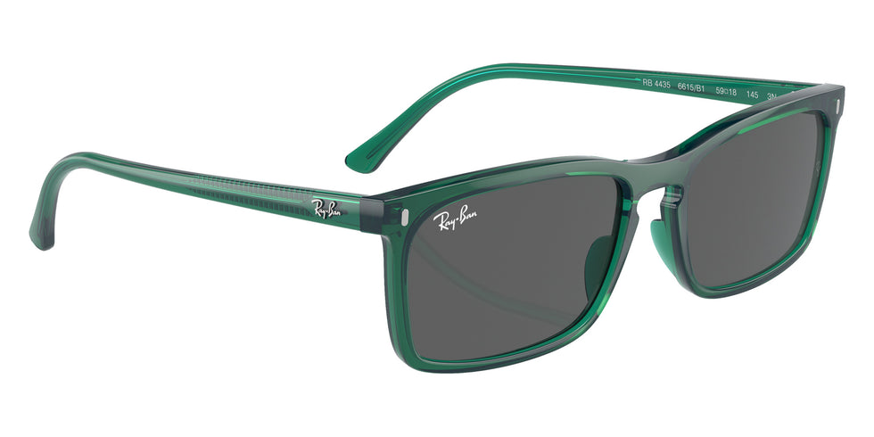 Ray-Ban® RB4435 RB4435 6615B1 59 Sunglasses - Transparent Green