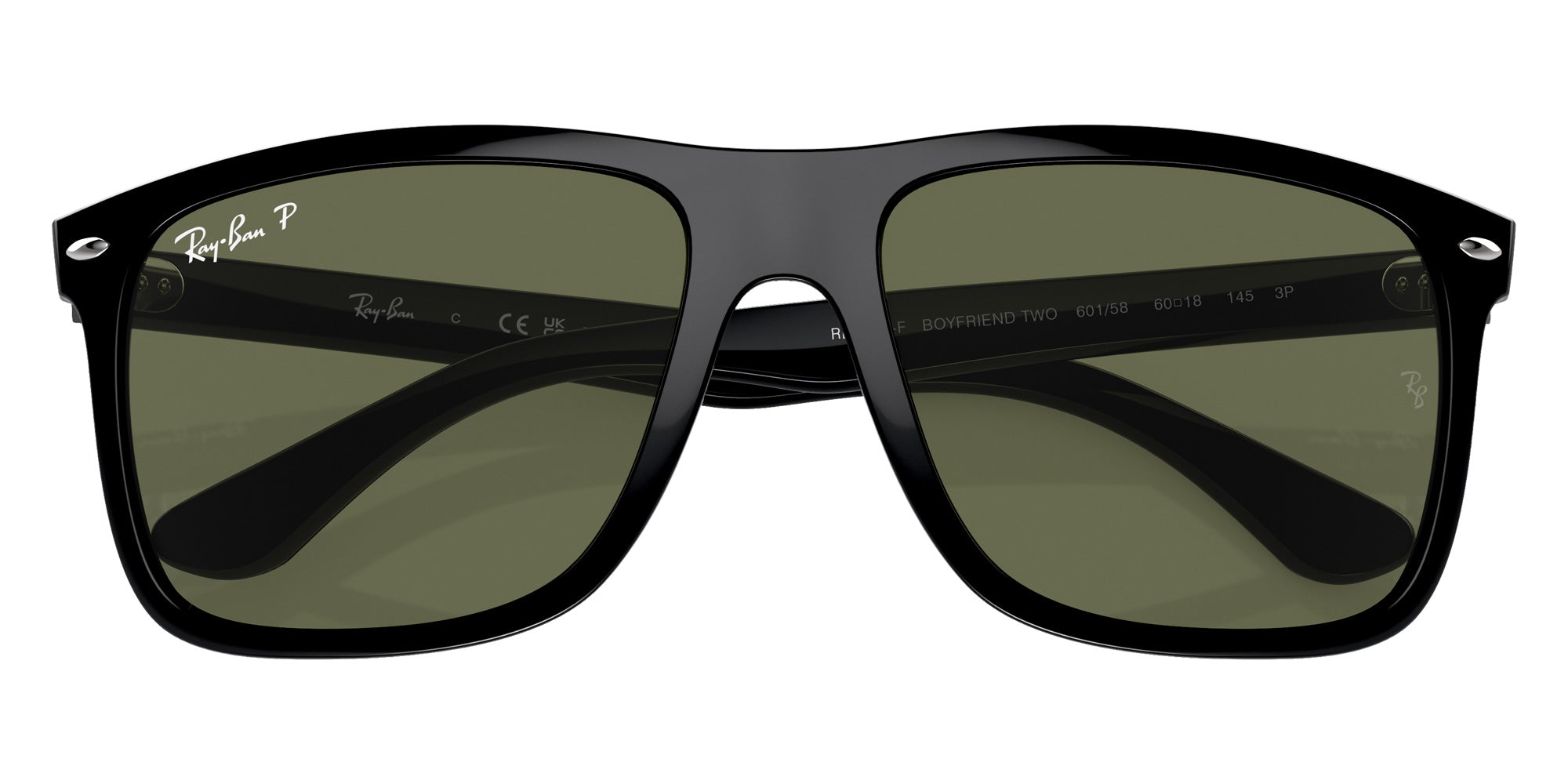 Ray-Ban® RB4547F RB4547F 601/58 60 Sunglasses - Black