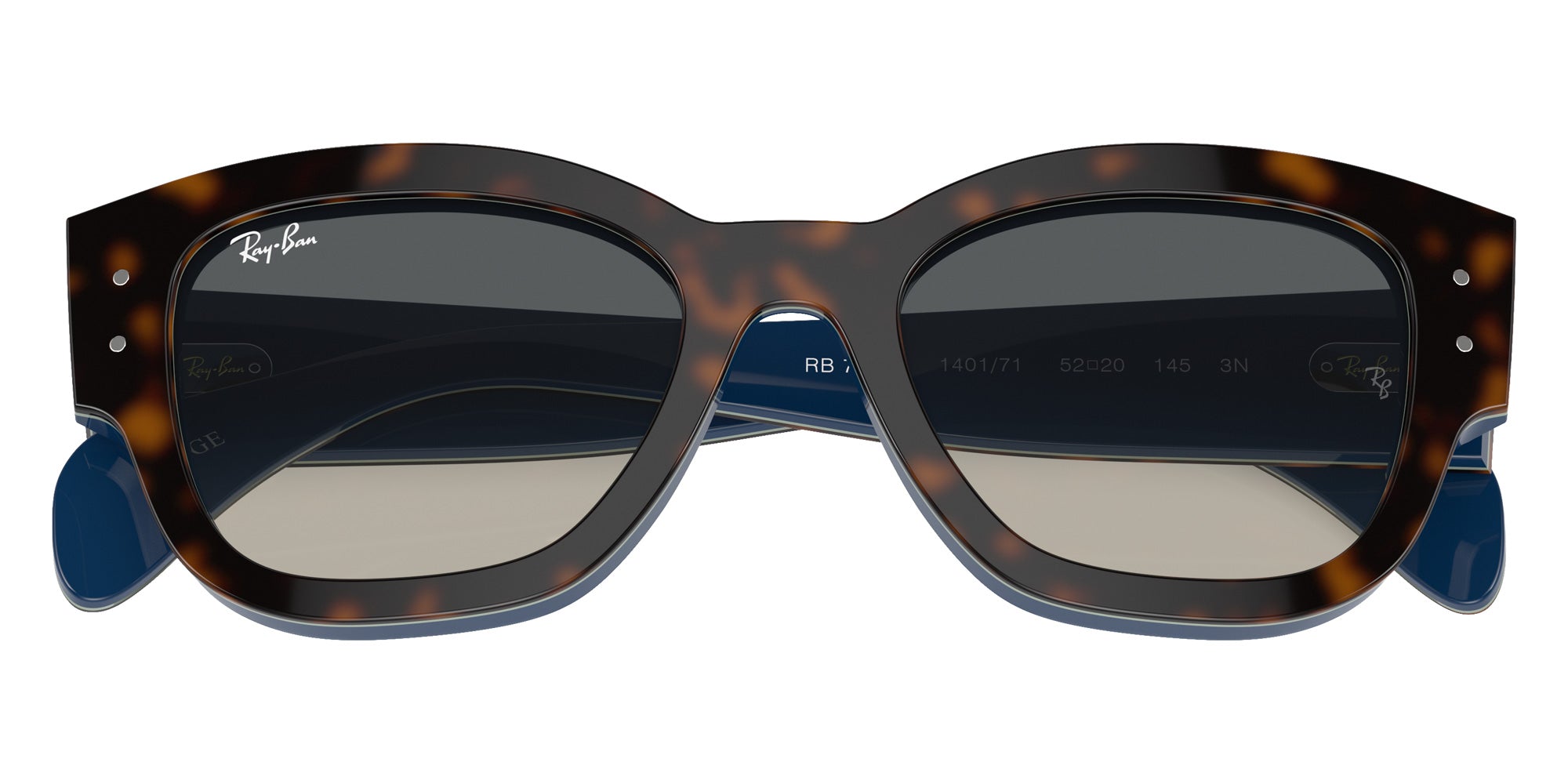 Ray-Ban® RB7681S RB7681S 140171 52 Sunglasses - Havana Gray On Gradient Blue
