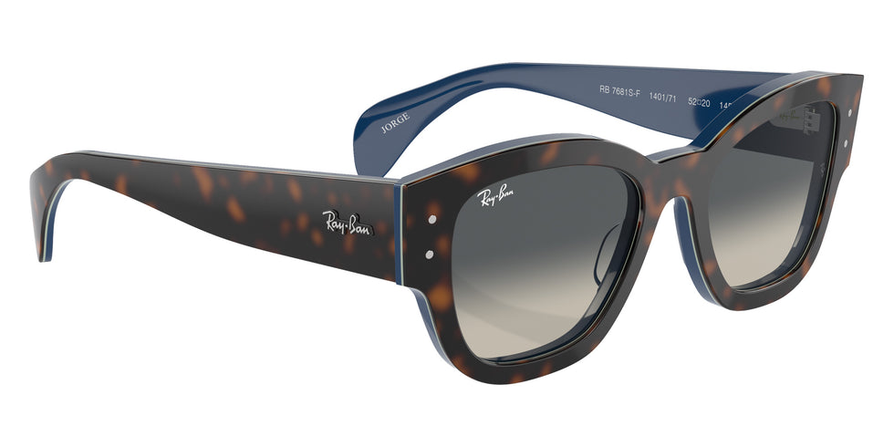 Ray-Ban® RB7681SF RB7681SF 140171 52 Sunglasses - Havana Gray On Gradient Blue