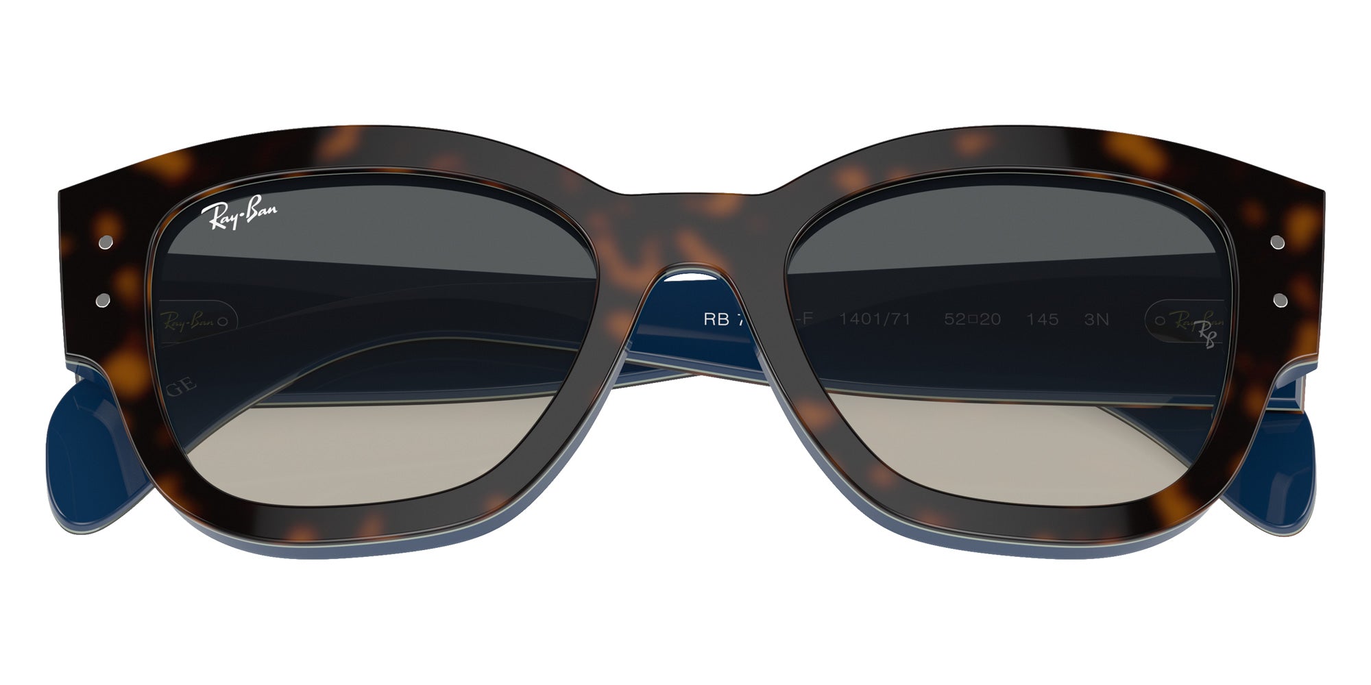 Ray-Ban® RB7681SF RB7681SF 140171 52 Sunglasses - Havana Gray On Gradient Blue