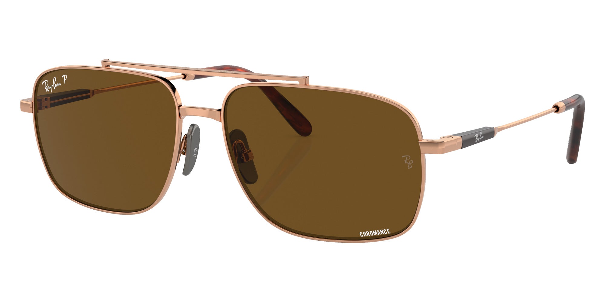 Ray-Ban® RB8096 RB8096 9266AN 59 Sunglasses - Light Brown