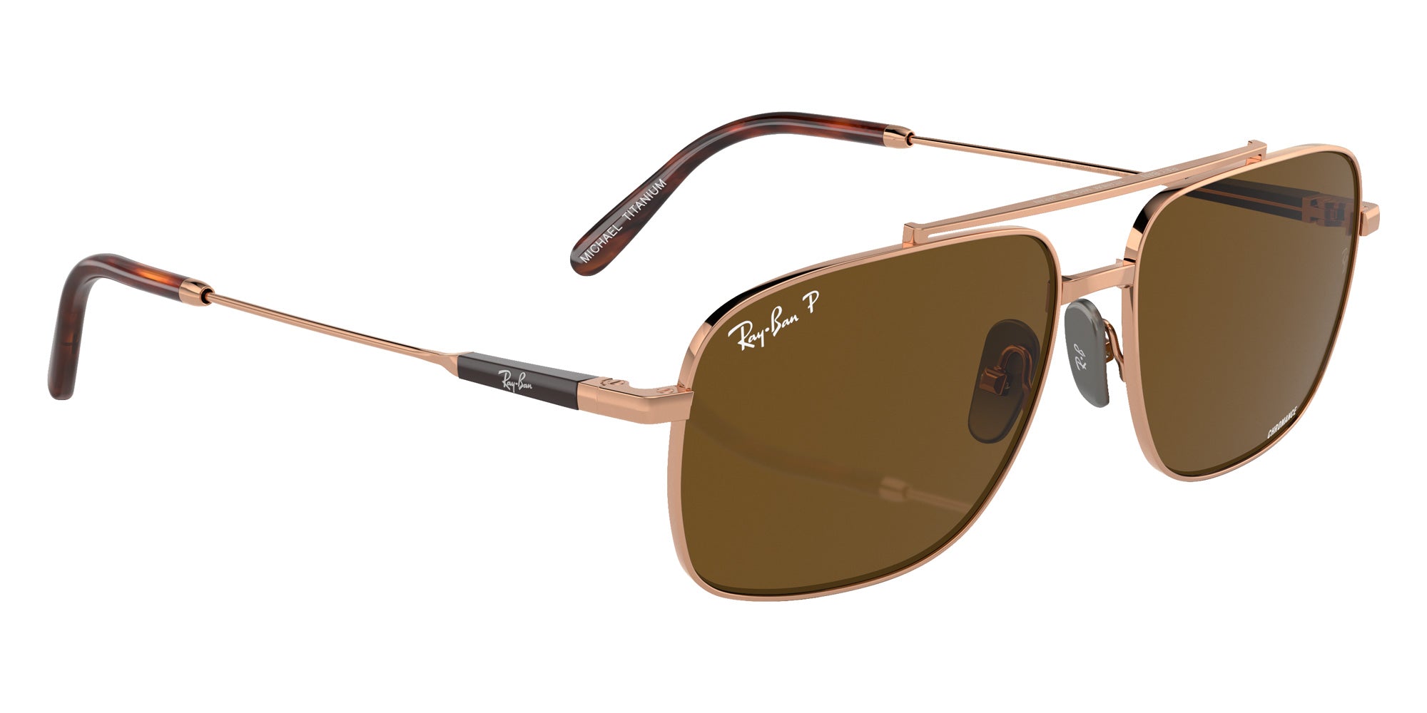 Ray-Ban® RB8096 RB8096 9266AN 59 Sunglasses - Light Brown