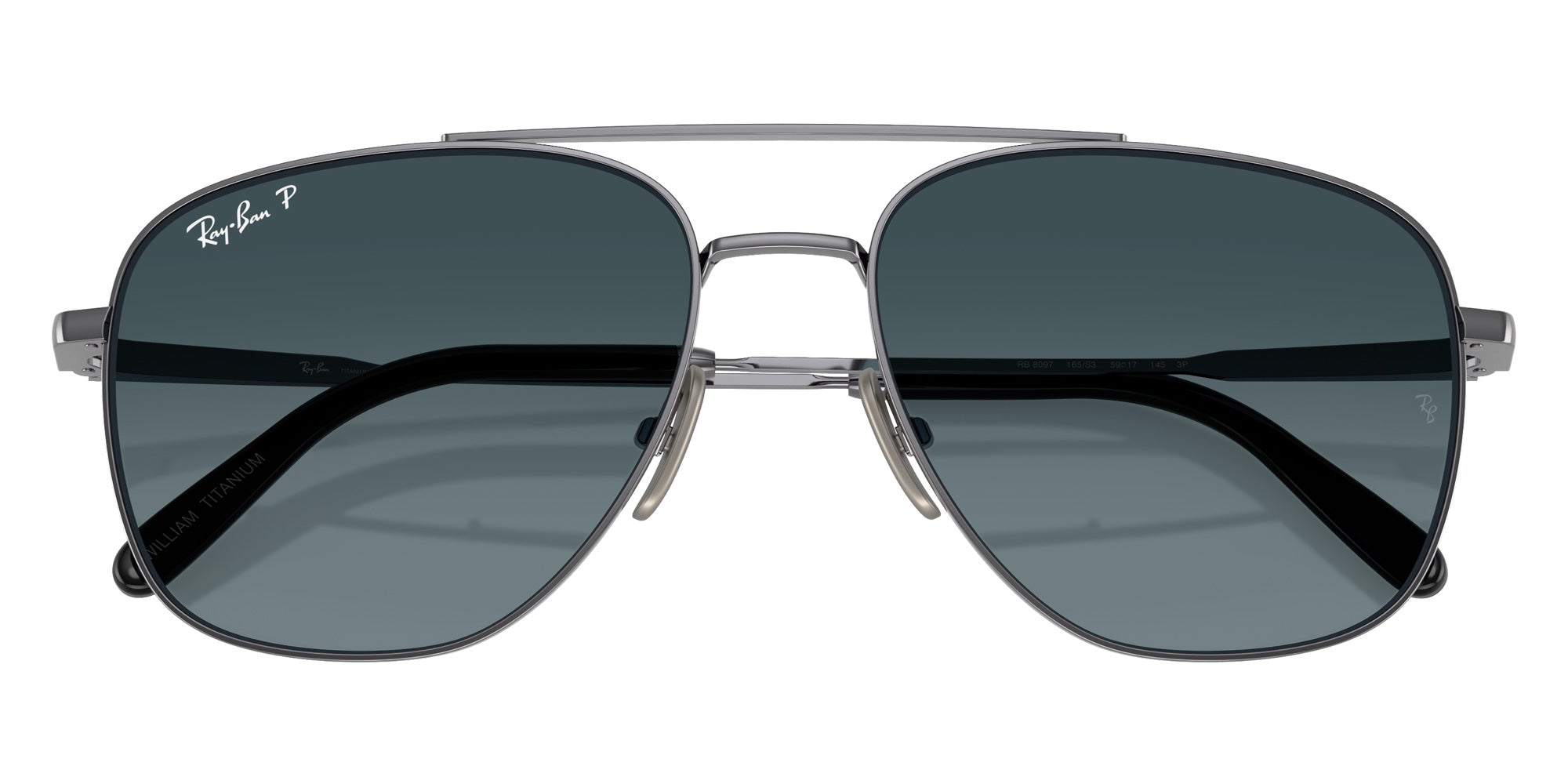 Ray-Ban® RB8097 RB8097 165/S3 59 Sunglasses - Gunmetal
