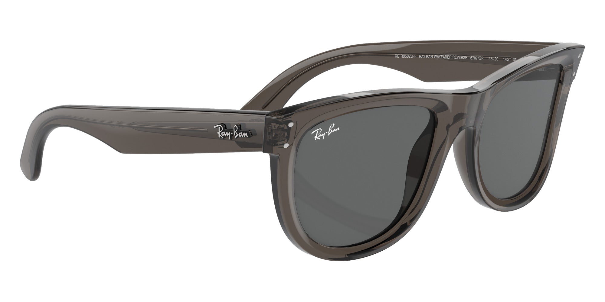 Ray-Ban® RBR0502SF RBR0502SF 6707GR 53 Sunglasses - Transparent Dark Gray