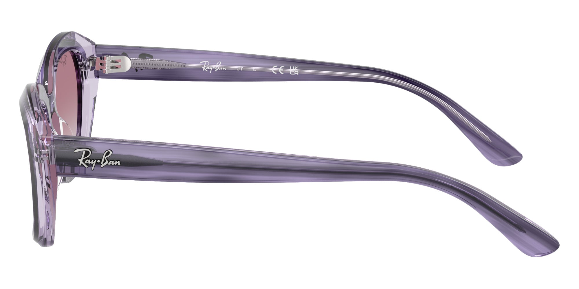 Ray-Ban® RJ9081S RJ9081S 71748G 48 Sunglasses - Striped Violet On Transparent Violet
