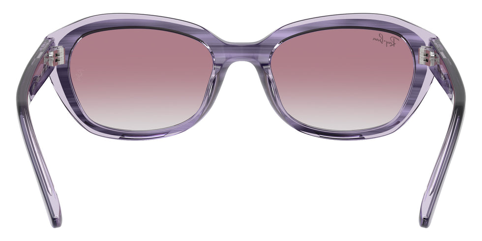 Ray-Ban® RJ9081S RJ9081S 71748G 48 Sunglasses - Striped Violet On Transparent Violet