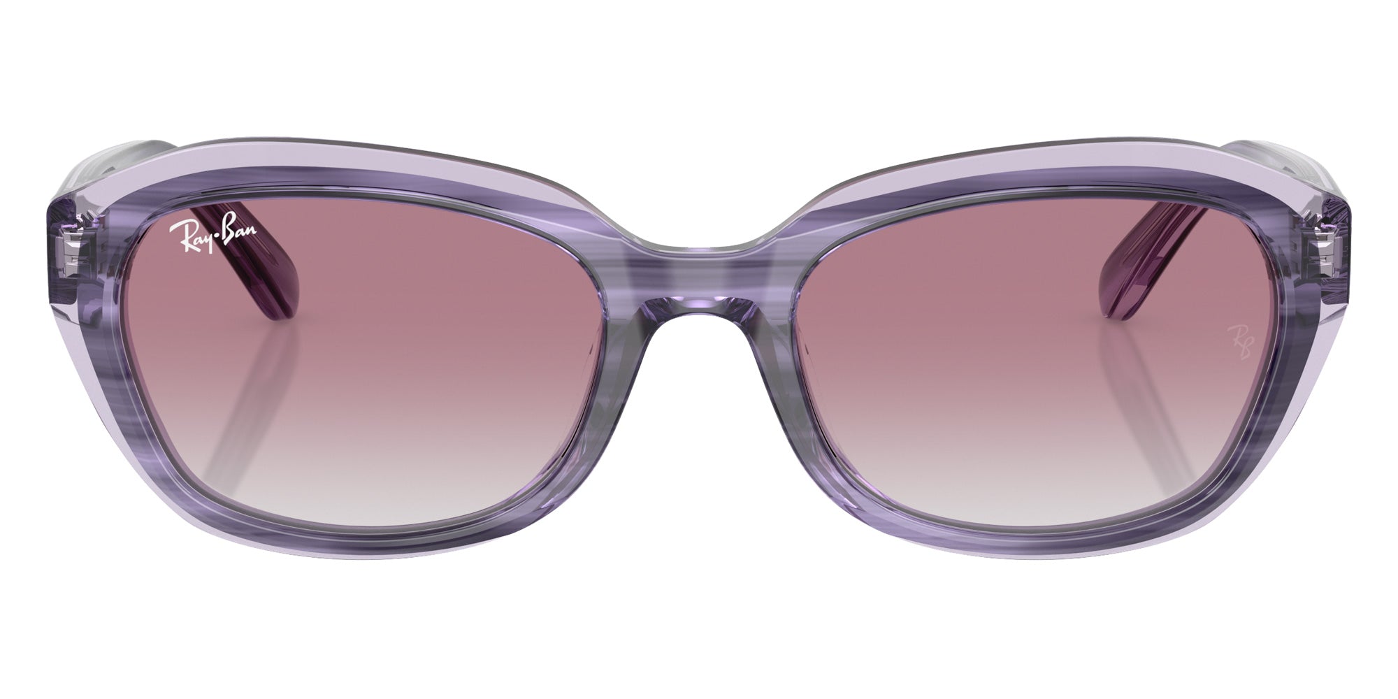 Ray-Ban® RJ9081S RJ9081S 71748G 48 Sunglasses - Striped Violet On Transparent Violet