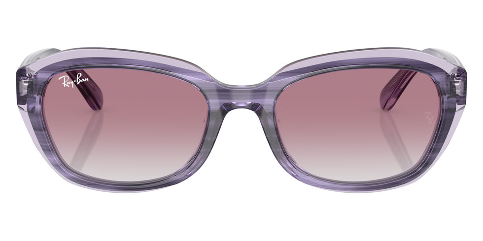 Ray-Ban® RJ9081S RJ9081S 71748G 48 Sunglasses - Striped Violet On Transparent Violet