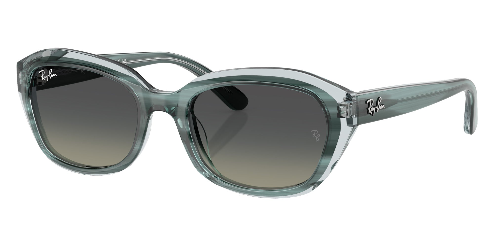 Ray-Ban® RJ9081S RJ9081S 717511 48 Sunglasses - Striped Green On Transparent Green