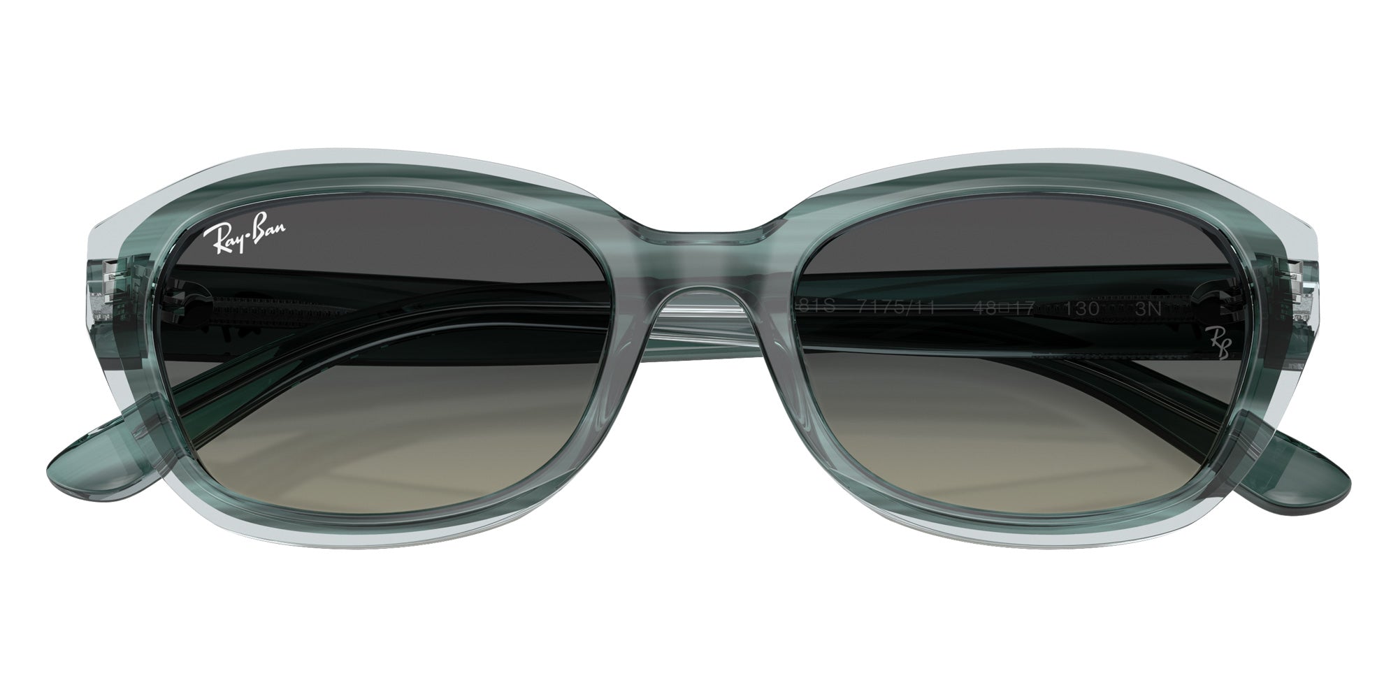 Ray-Ban® RJ9081S RJ9081S 717511 48 Sunglasses - Striped Green On Transparent Green