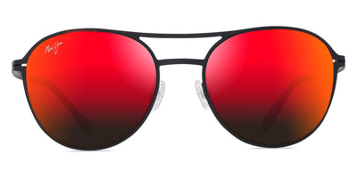 Maui Jim® Half Moon RM890-02 - Matte Black / HAWAII LAVA™ Sunglasses