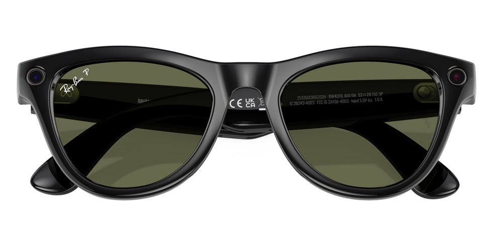 Ray-Ban® Meta Skyler RW4010 RW4010 601/9A 52 - 601/9A Black Sunglasses