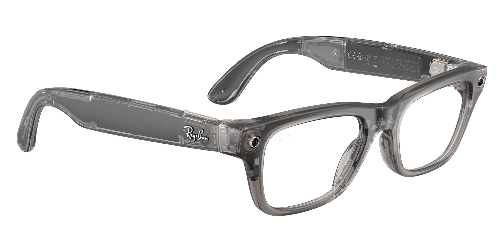 Ray-Ban® Meta Blayzer RW7001 RW7001 8529 54 Eyeglasses - Transparent Ice Gray