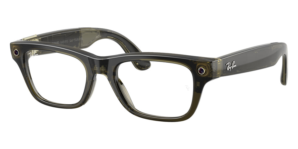 Ray-Ban® Meta Blayzer RW7001 RW7001 8530 54 Eyeglasses - Transparent Dark Olive