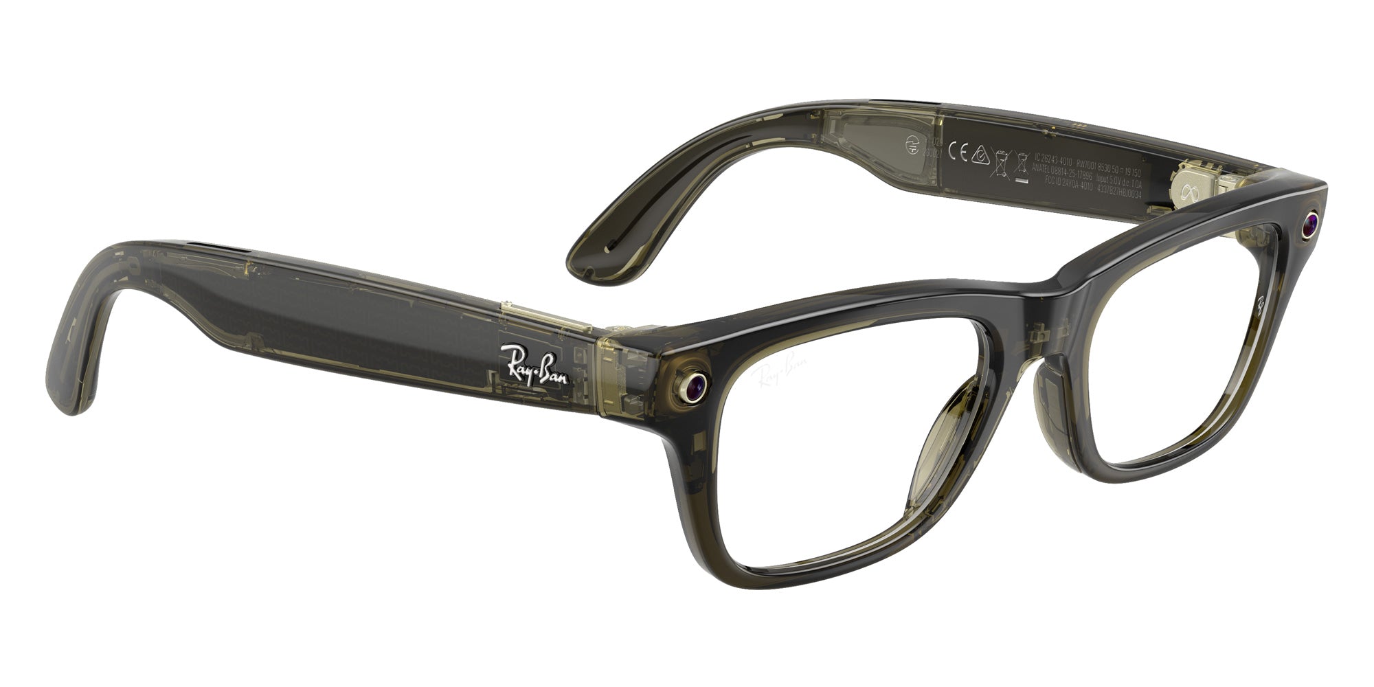 Ray-Ban® Meta Blayzer RW7001 RW7001 8530 54 Eyeglasses - Transparent Dark Olive