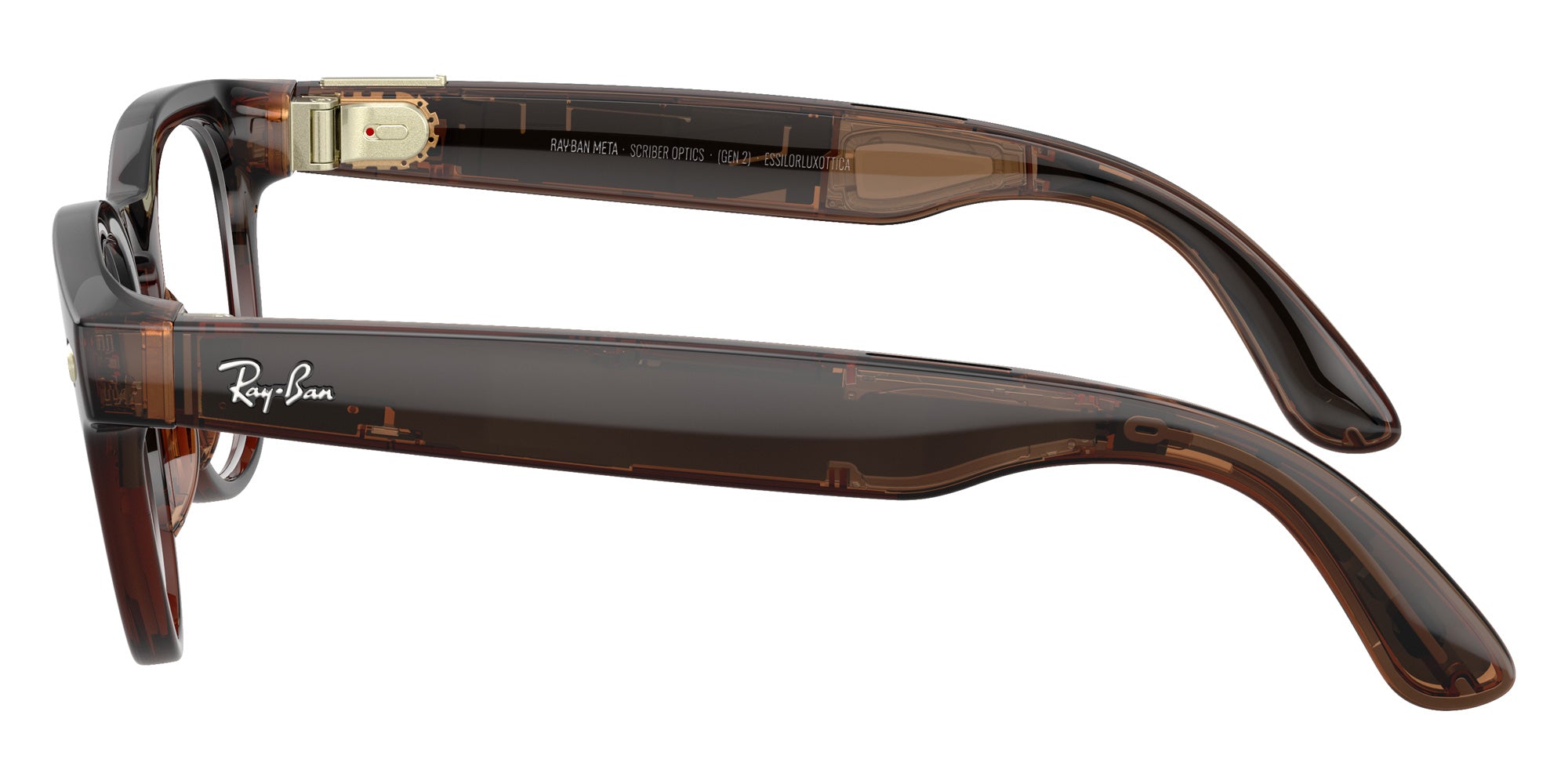 Ray-Ban® Meta Scriber RW7002 RW7002 8532 49 Eyeglasses - Transparent Umber
