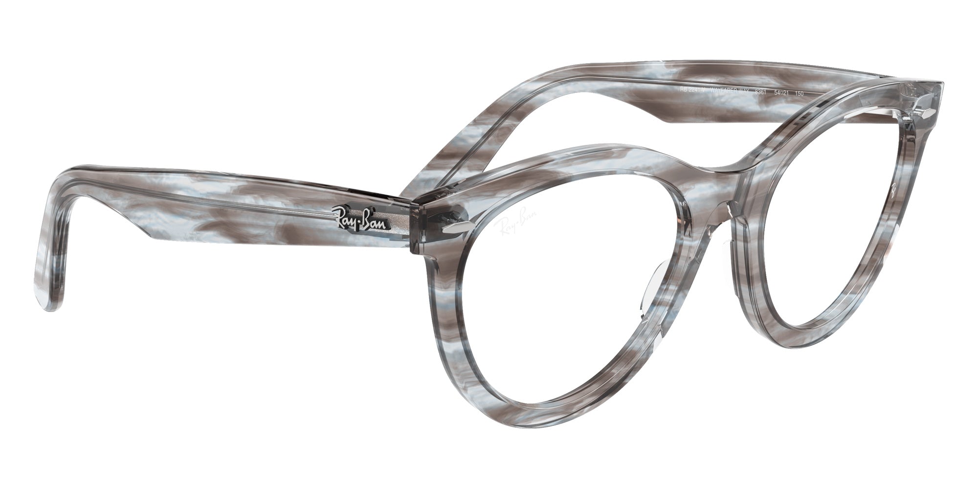 Ray-Ban® RX2241V RX2241V 8361 51 Eyeglasses - Striped Transparent Blue