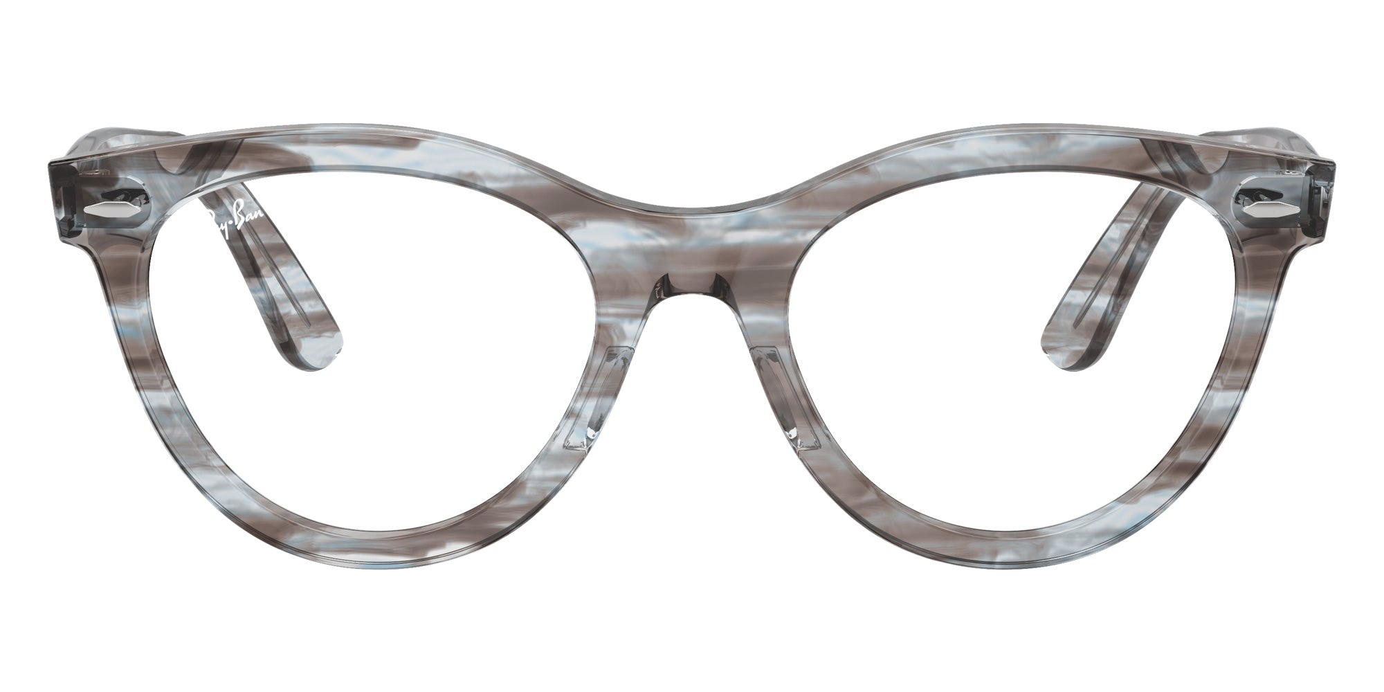 Ray-Ban® RX2241V RX2241V 8361 51 Eyeglasses - Striped Transparent Blue