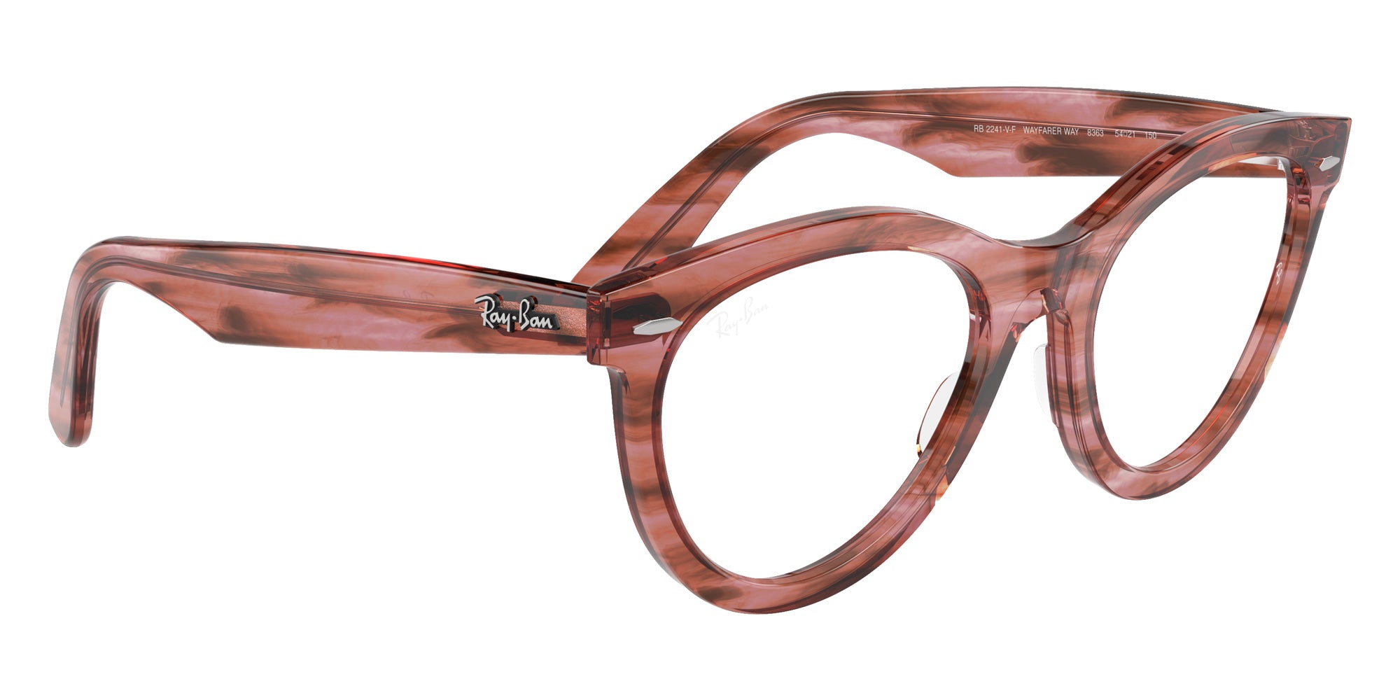 Ray-Ban® RX2241VF RX2241VF 8363 51 Eyeglasses - Striped Transparent Pink
