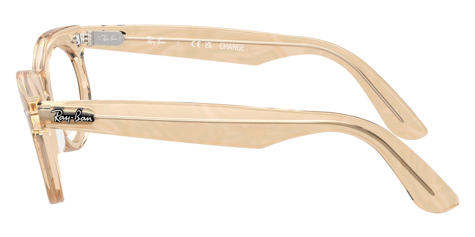 Ray-Ban® RX2242V RX2242V 8294 50 Eyeglasses - Photo Waves Brown