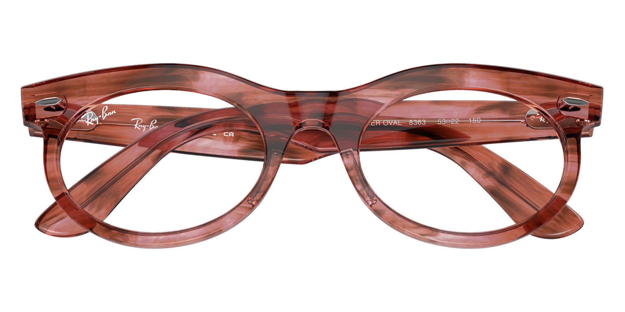 Ray-Ban® RX2242V RX2242V 8363 53 Eyeglasses - Striped Transparent Pink