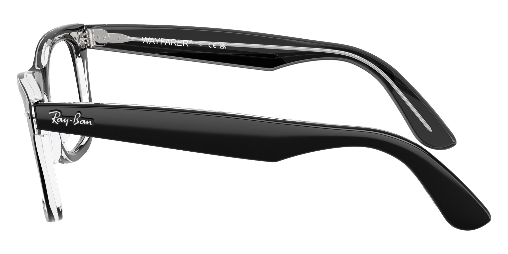 Ray-Ban® RX4340V RX4340V 2034 50 Eyeglasses - Black On Transparent