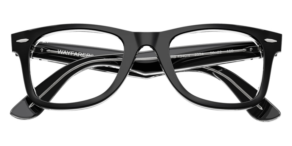 Ray-Ban® RX4340V RX4340V 2034 50 Eyeglasses - Black On Transparent