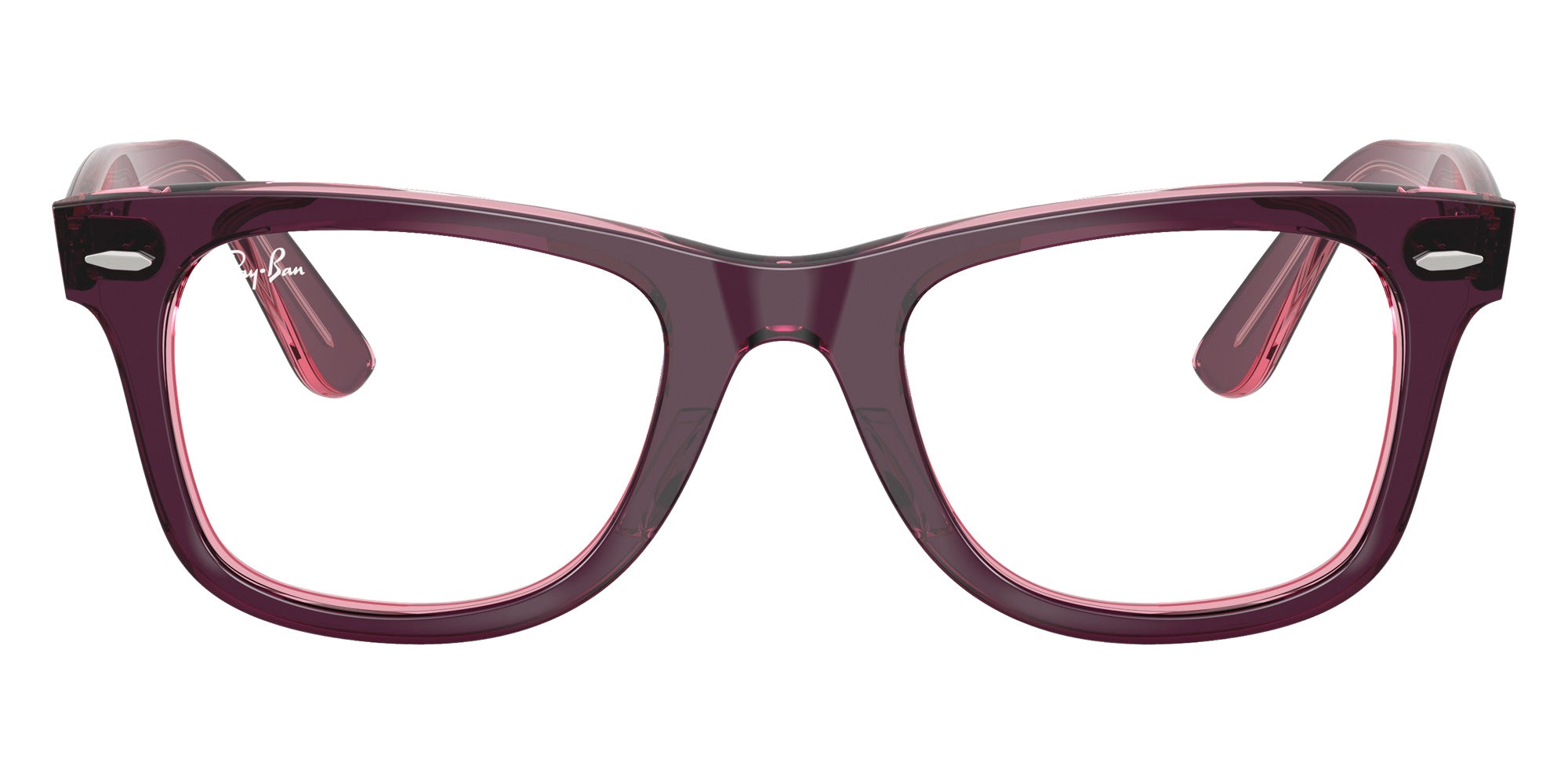 Ray-Ban® RX4340V RX4340V 8364 50 Eyeglasses - Violet On Transparent Pink