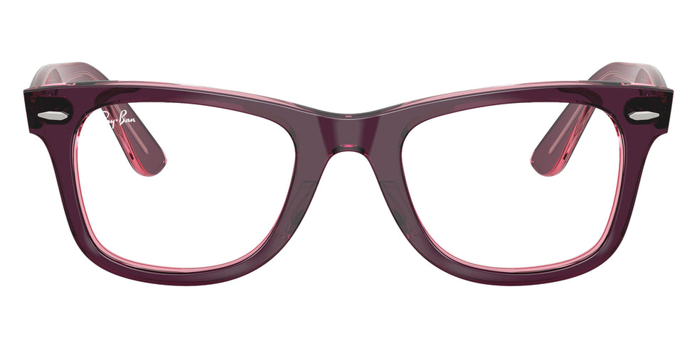 Ray-Ban® RX4340V RX4340V 8364 50 Eyeglasses - Violet On Transparent Pink