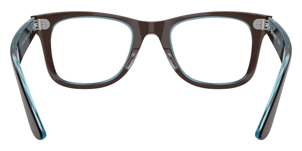 Ray-Ban® RX4340V RX4340V 8366 50 Eyeglasses - Brown On Transparent Blue