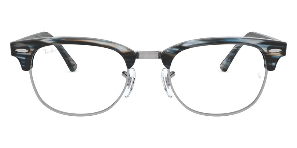 Ray-Ban® Clubmaster RX5154 RX5154 8049 51 - Wrinnkled Black On Black Eyeglasses