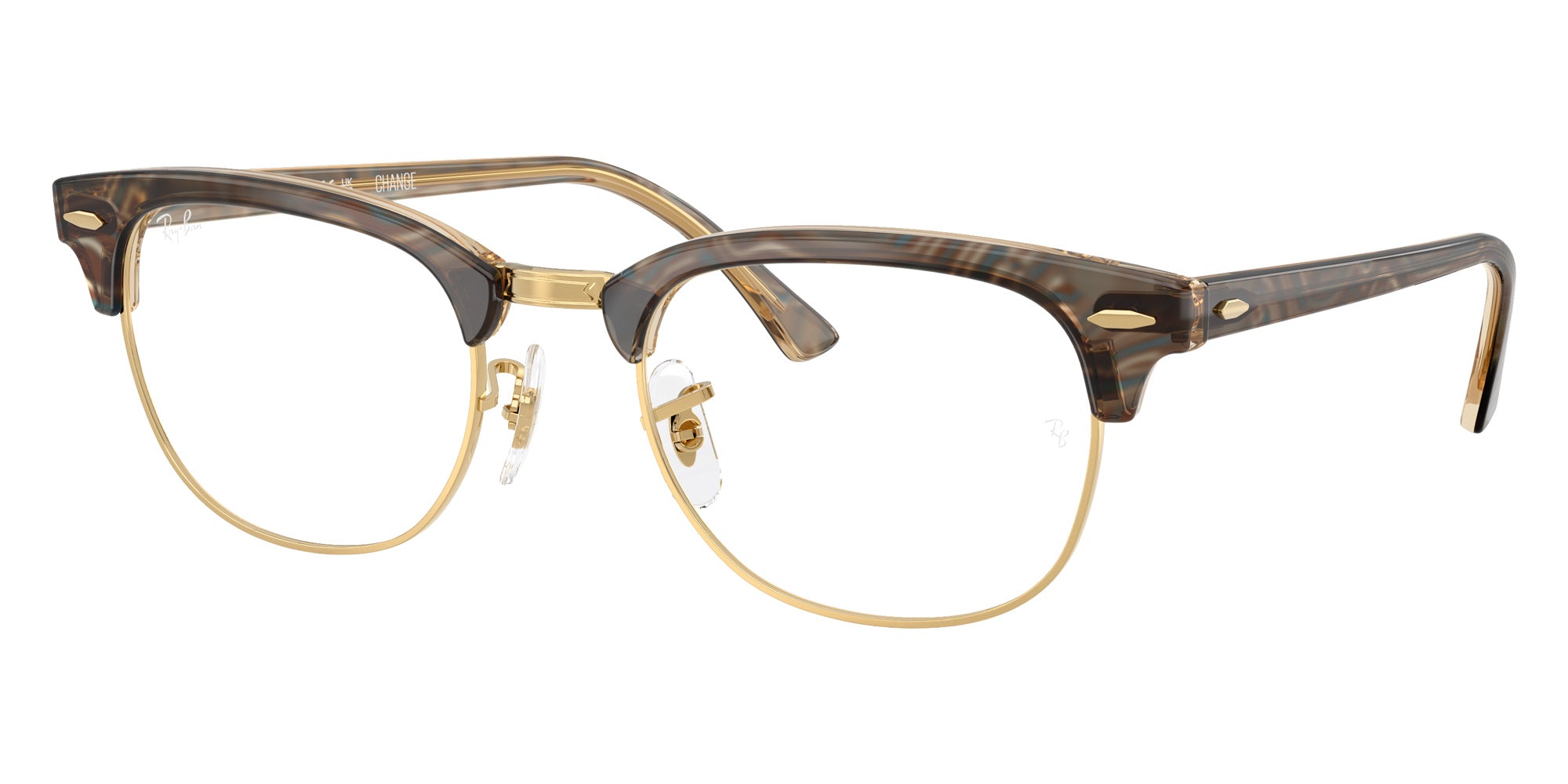 Ray-Ban® RX5154 RX5154 8294 53 Eyeglasses - Photo Waves Brown