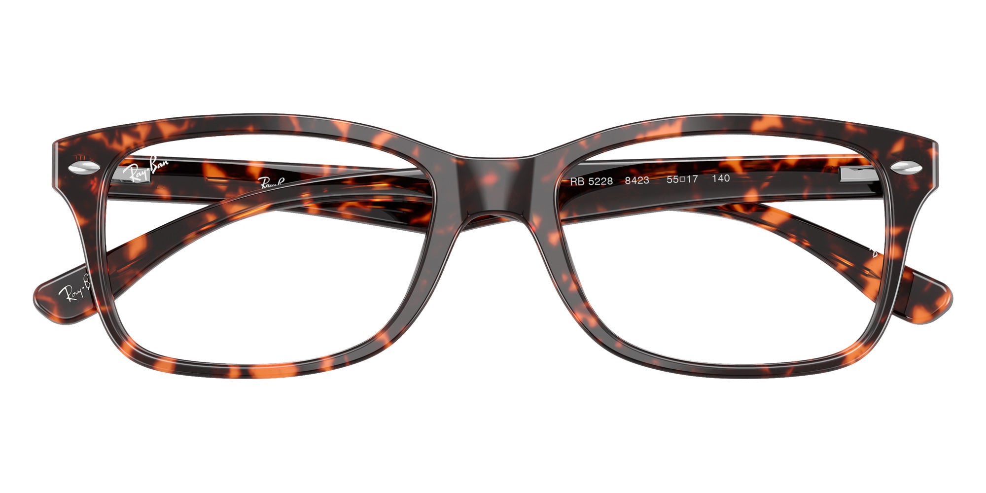 Ray-Ban® RX5228 RX5228 8423 50 Eyeglasses - Havana Red Turtle