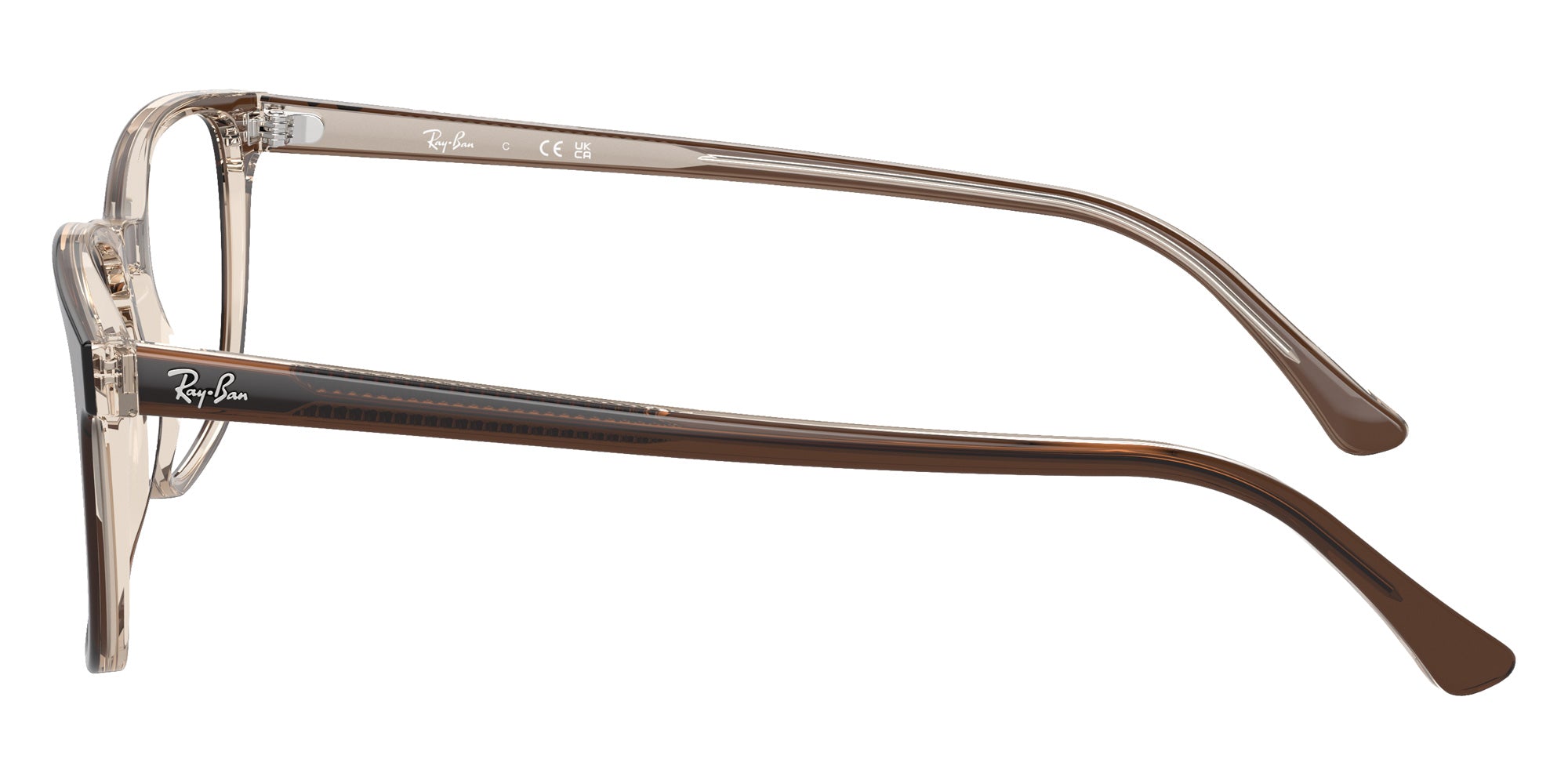 Ray-Ban® RX5418 RX5418 8365 54 Eyeglasses - Brown On Transparent Light Brown