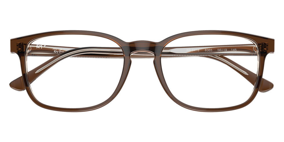 Ray-Ban® RX5418 RX5418 8365 54 Eyeglasses - Brown On Transparent Light Brown