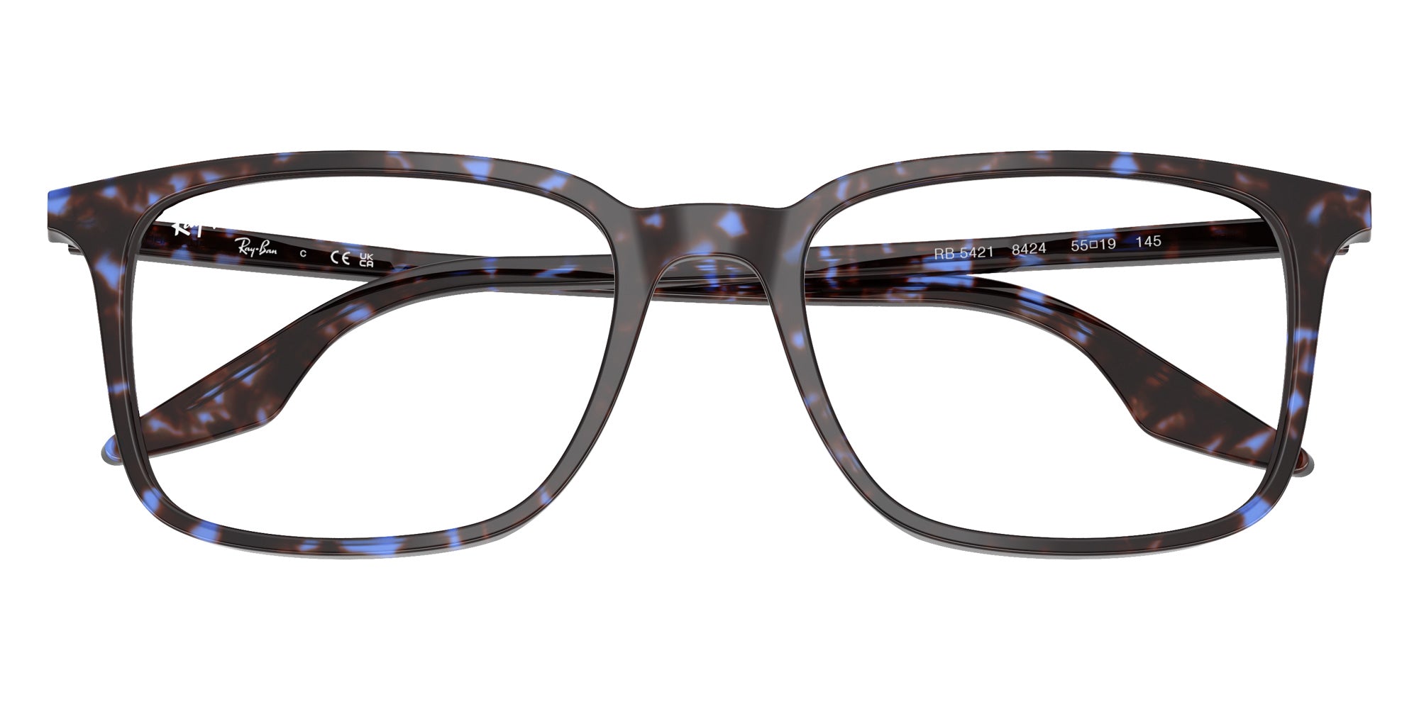 Ray-Ban® RX5421 RX5421 8424 55 Eyeglasses - Havana Blue Turtle