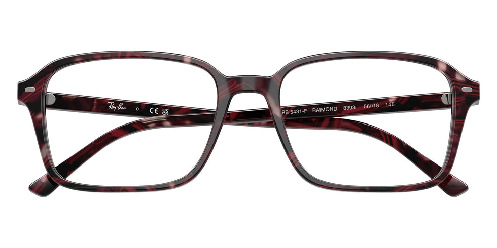 Ray-Ban® RX5431F RX5431F 8393 54 Eyeglasses - Transparent Fantasy Violet/Red