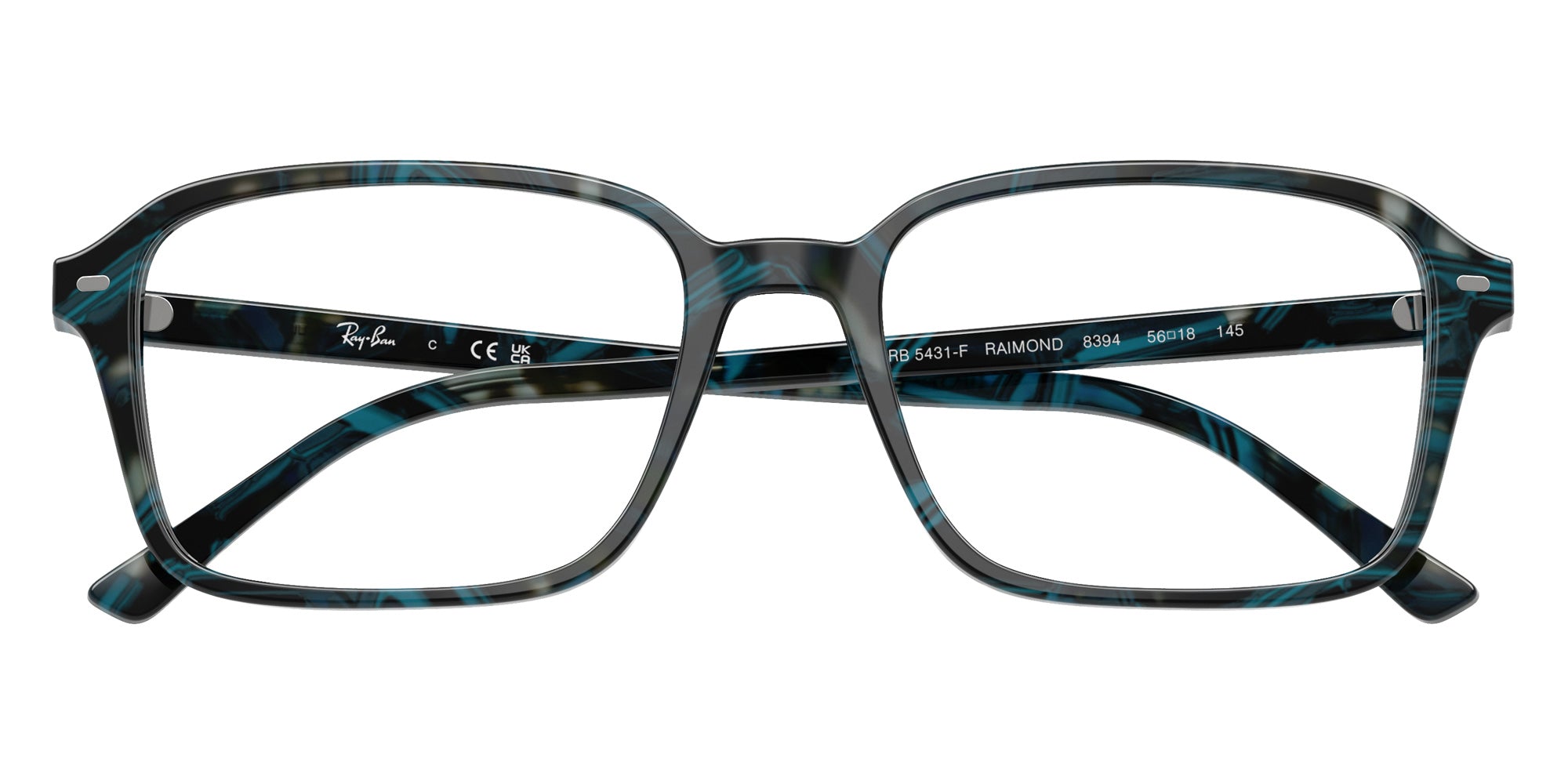 Ray-Ban® RX5431F RX5431F 8394 54 Eyeglasses - Transparent Fantasy Blue/Gray